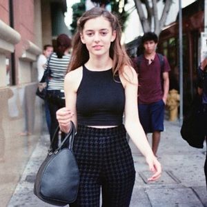 American apparel navy blue sleeveless crop top